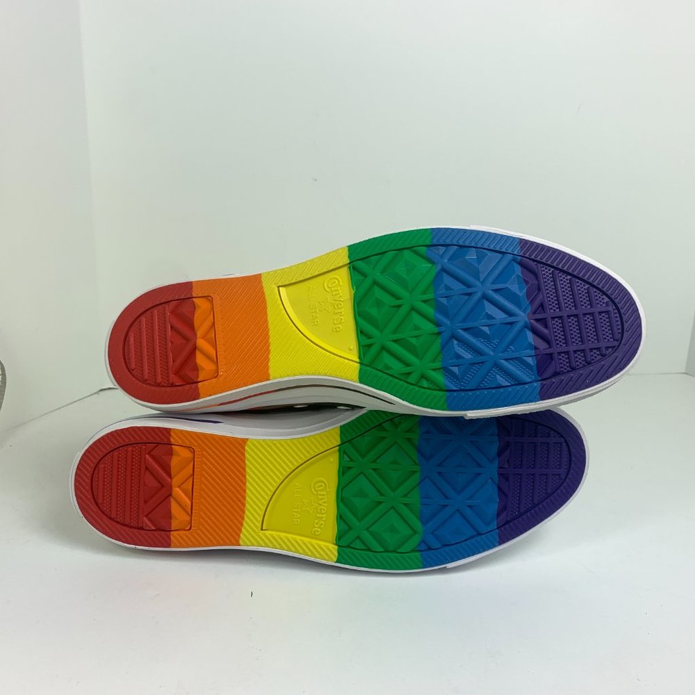 Converse Mens CTAS Hi Pride Canvas 167758C White/University Red/Multi NWB - Picture 5 of 11